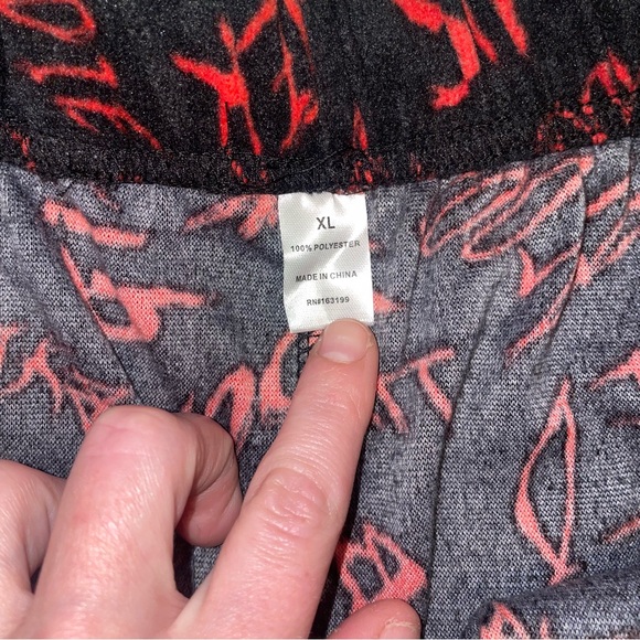 Men's Black and Red Graphic Joggers - Picture 2 of 4